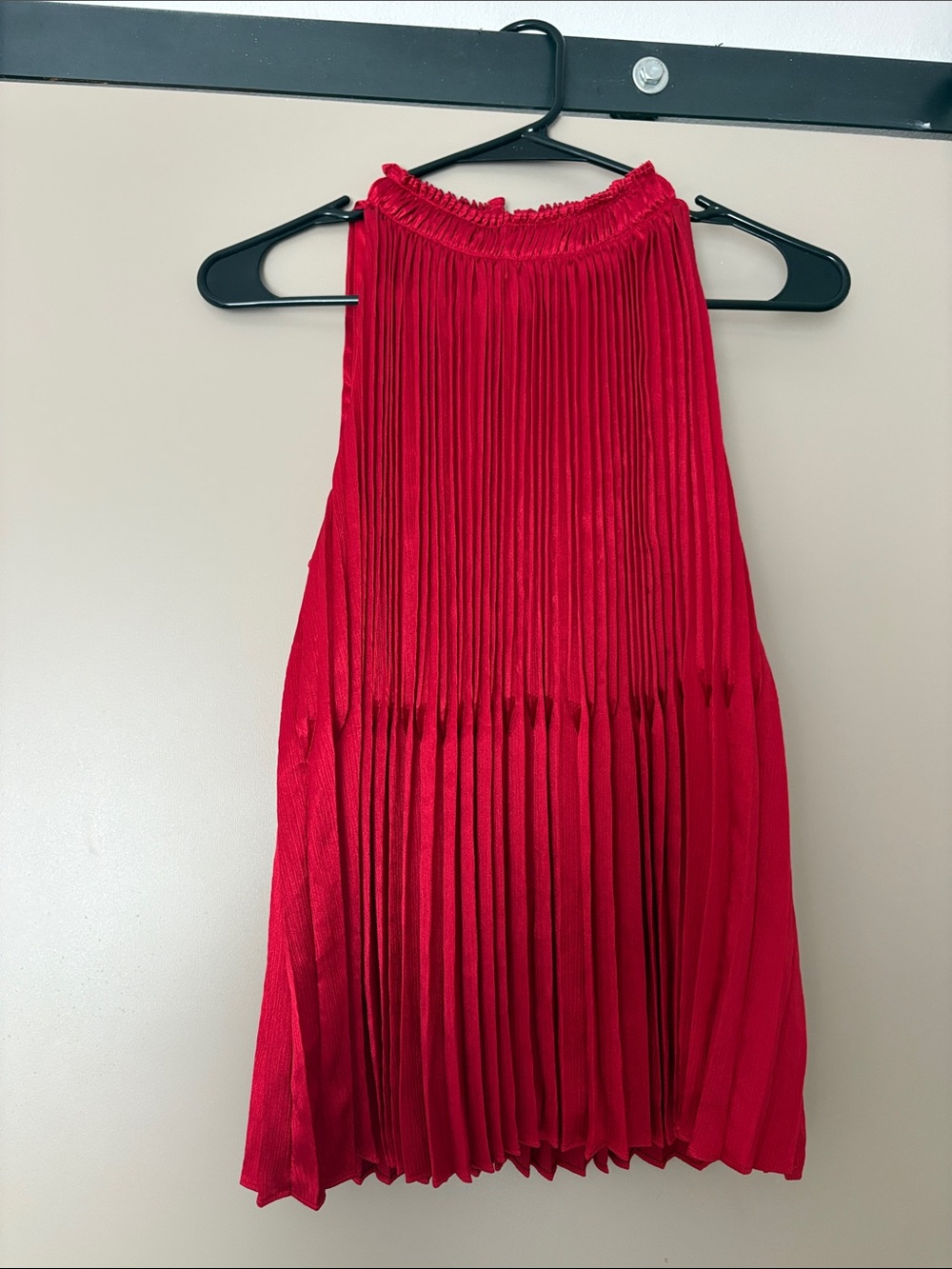 Nine West Red Pleated Halter Top